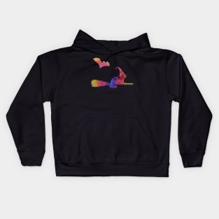 Ferret riding a besom Kids Hoodie